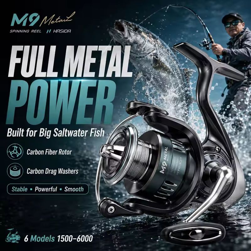 HASIDA M9 Spinning Reel Full M - Fishing Boat Steering Wheel ulasan dan harga