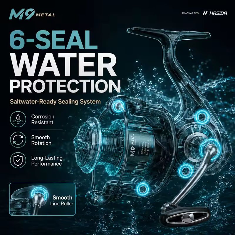 HASIDA M9 Spinning Reel Full M - Fishing Boat Steering Wheel ulasan dan harga